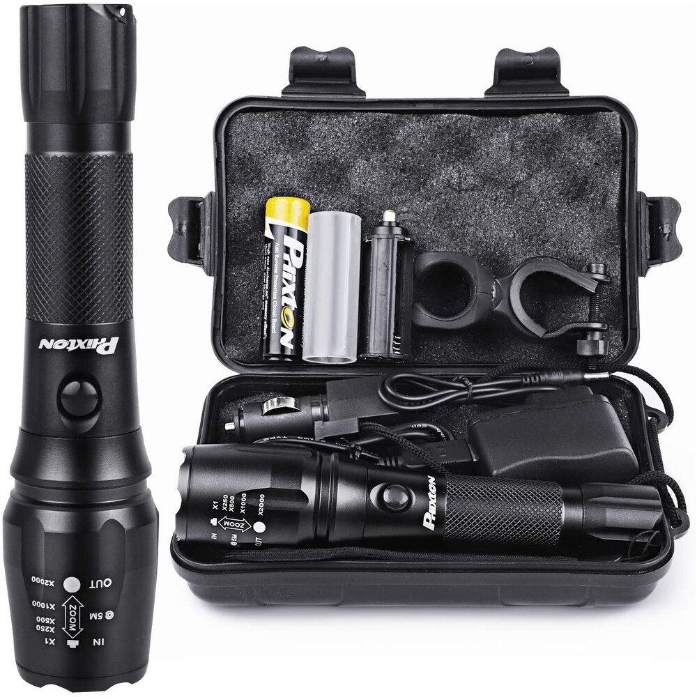 Zoomable Adjustable Focus Heavy-duty Aluminum Torch for Hurricane Supplies Camping 3 Light Modes Includes 3C Alkaline Batteries 900 Lumen CREE XP-G LED EverBrite Ultra Bright Tactical Flashlight